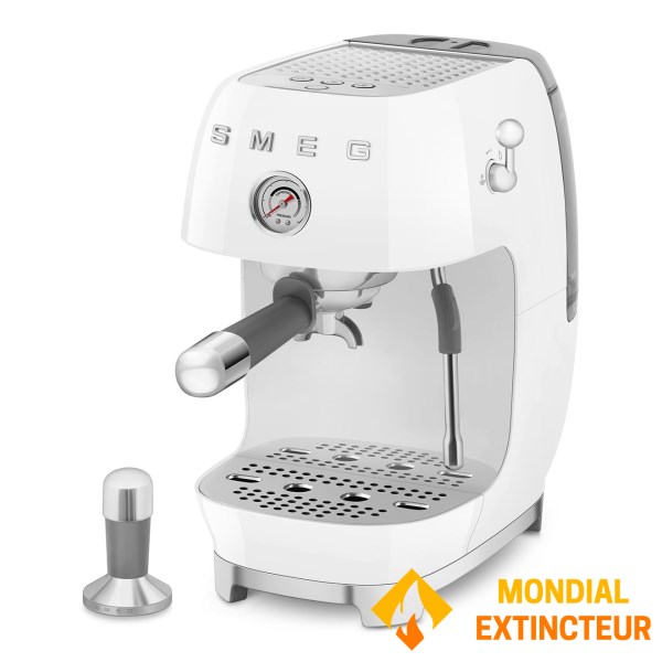 Smeg - Machine à café manuelle Esthétique années 50 blanc