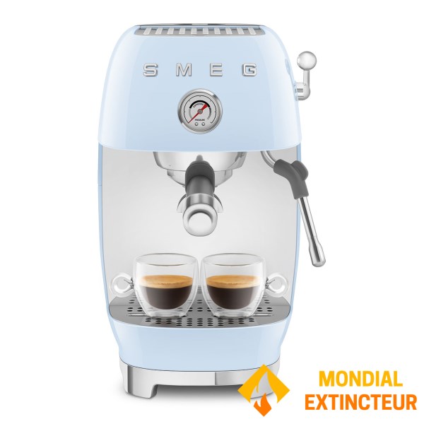 Smeg - Machine à café manuelle Esthétique années 50 bleu azur