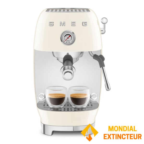 Smeg - Machine à café manuelle Esthétique années 50 crème
