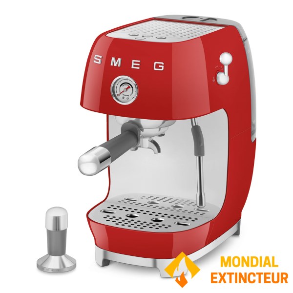 Smeg - Machine à café manuelle Esthétique années 50 rouge