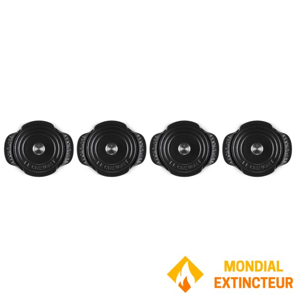 Le Creuset - Mini-cocottes 11cm  X4 Collection Gourmand noir mat