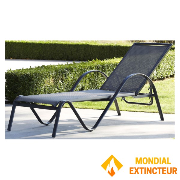 Wilsa - Mobilier Bain de soleil Sunset Gris Anthracite