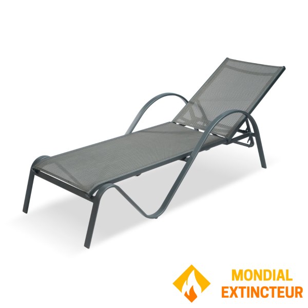 Wilsa - Mobilier Bain de soleil Sunset Gris Anthracite