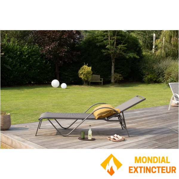 Wilsa - Mobilier Bain de soleil Sunset Gris Anthracite