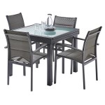 Wilsa - Mobilier de jardin Ensemble Modulo T4/8+F4 Verre