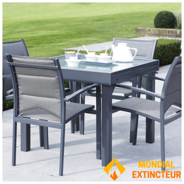 Wilsa - Mobilier de jardin Ensemble Modulo T4/8+F4 Verre