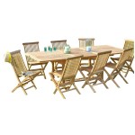 Wilsa - Mobilier de jardin Porto Teck T8/10+C8 rectangulaire