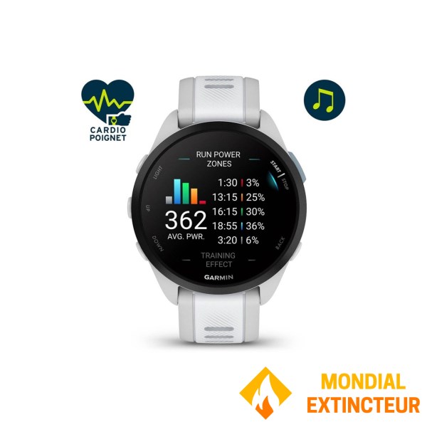 Garmin - Montre connectée Forerunner 165 Music - gris/blanc