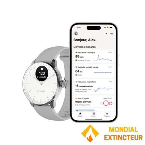 Withings - Montre connectée Scanwatch Light 37 mm grise
