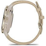 Garmin - Montre connectée Venu 3S, Soft Gold avec bracelet cuir lin
