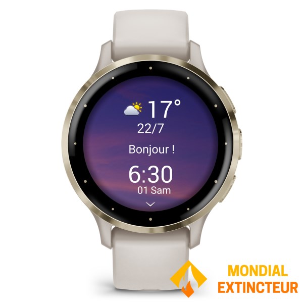 Garmin - Montre connectée Venu 3S - Soft Gold bracelet ivoire