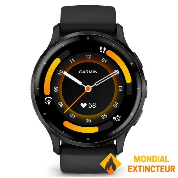 Garmin - Montre connectée Venu 3 45 mm Gray avec bracelet noir