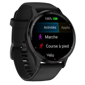 Garmin - Montre connectée Venu 3 45 mm Gray avec bracelet noir