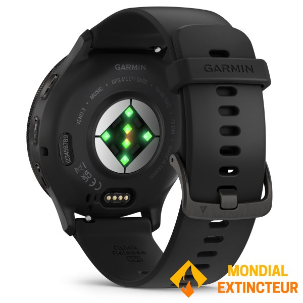 Garmin - Montre connectée Venu 3 45 mm Gray avec bracelet noir
