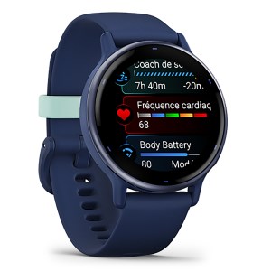 Garmin - Montre connectée Vivoactive 5 - Metallic Blue bracelet bleu