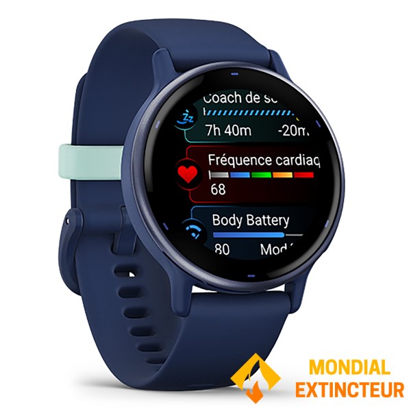 Garmin - Montre connectée Vivoactive 5 - Metallic Blue bracelet bleu