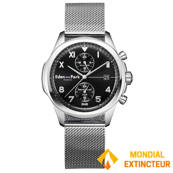 Eden Park - Montre homme Club en Acier Argenté 40mm