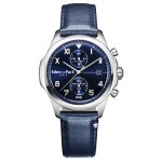 Eden Park - Montre homme Club en Cuir Bleu 40mm
