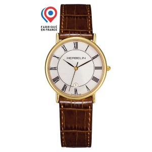 Herbelin - Montre homme Sonates 34 mm cuir marron