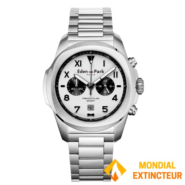 Eden Park - Montre homme Sport en Acier Argenté 43mm