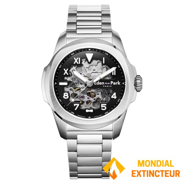 Eden Park - Montre homme Sport Skeleton acier argenté 43mm