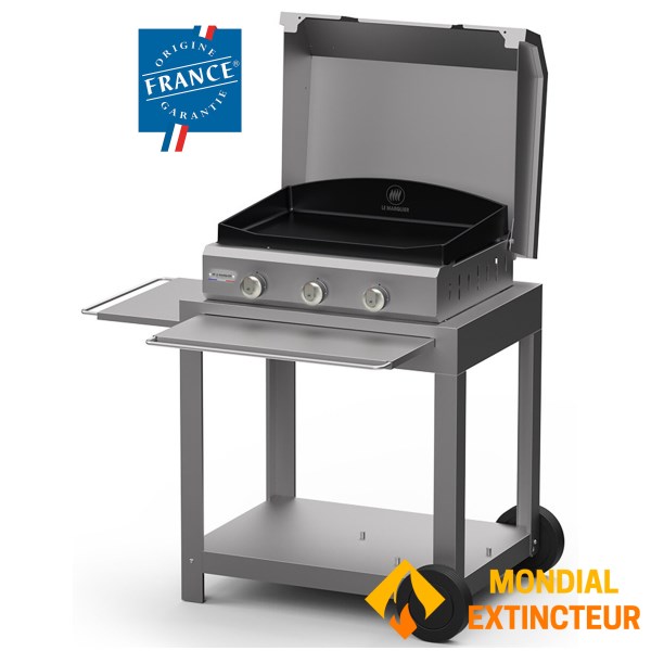 Le Marquier - Pack plancha Amalia 360 inox + Chariot + Couvercle