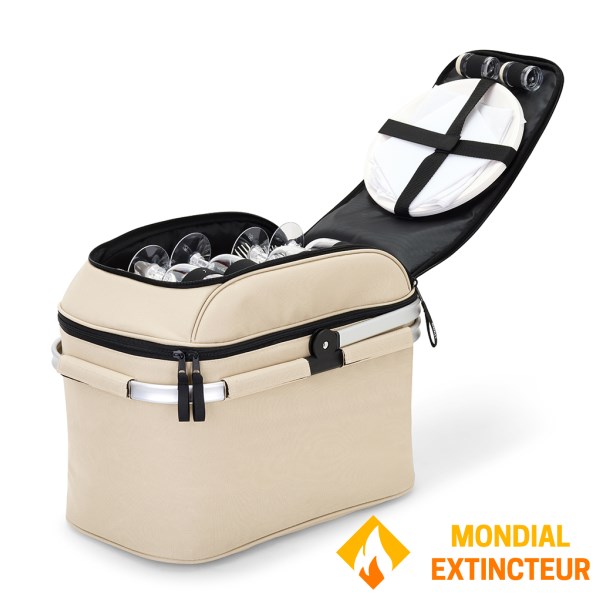 Livoo - Panier pique nique 4 personnes - Coloris Crème