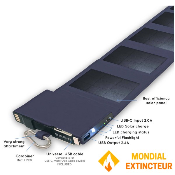 Toad - Panneau solaire pliable Photon B - 4000 mAh - Bleu