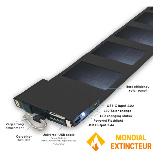 Toad - Panneau solaire pliable Photon B 4000 mAh - Noir