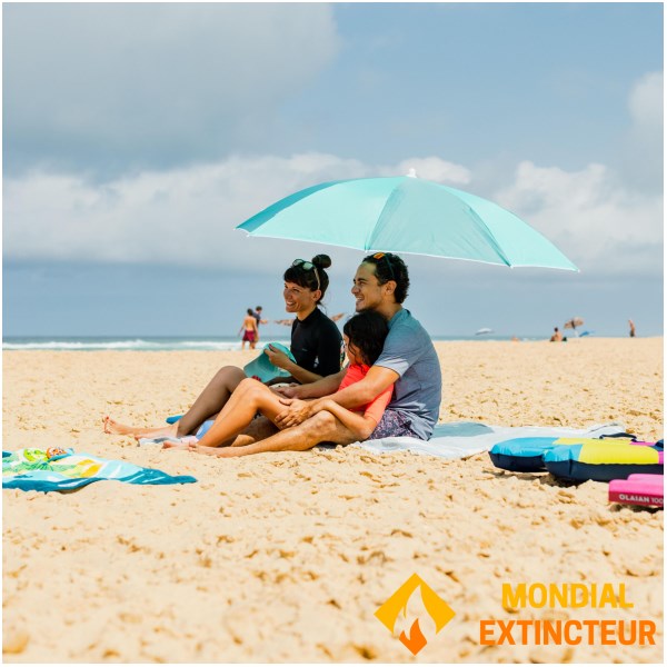 Decathlon - Parasol de plage  PARUV 160 - Bleu vert