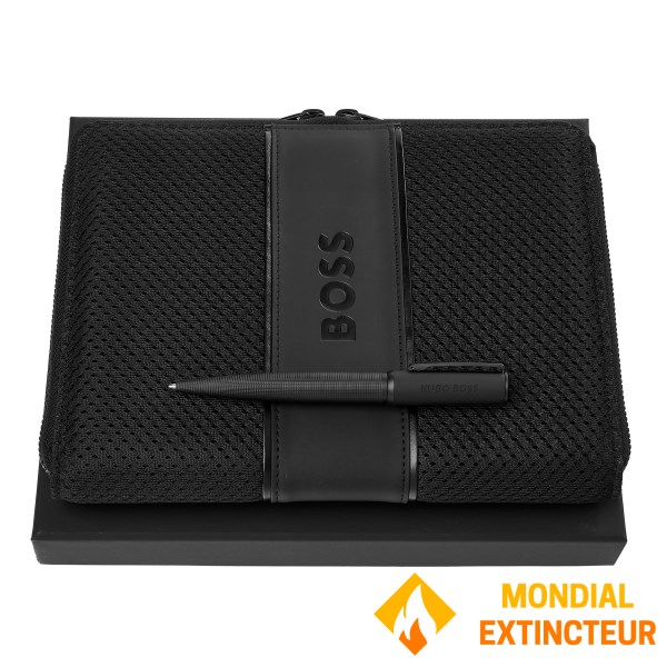 Hugo Boss - Parure Arche stylo bille & conférencier A5