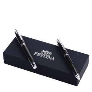 Festina - Parure de stylo Classic noir et chrome