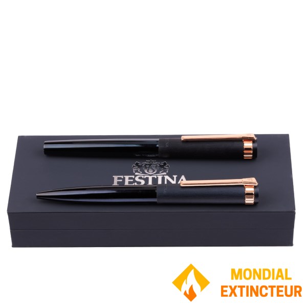Festina - Parure de stylo Prestige or rose et navy