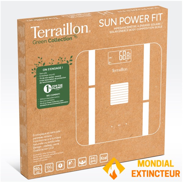 Terraillon - Pèse-personne SUN POWER FIT - IMC - Solaire