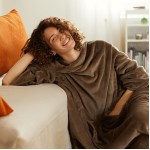 Nature et decouvertes - Plaid Polaire Recyclé - Chataigne