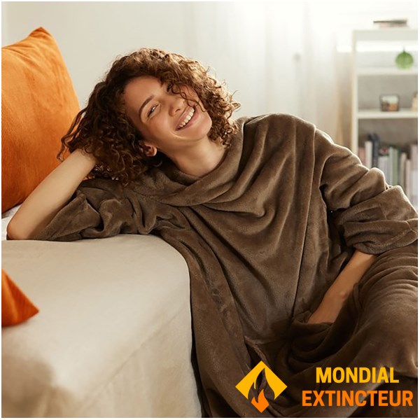 Nature et decouvertes - Plaid Polaire Recyclé - Chataigne