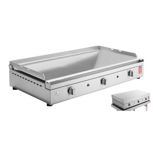 Planet - Plancha Chef 80 lisse + Couvercle