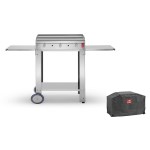 Planet - Plancha gaz Alfa800 Lisse +Housse Planet +Chariot smart