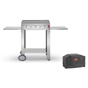Planet - Plancha gaz Alfa800 Lisse +Housse Planet +Chariot smart
