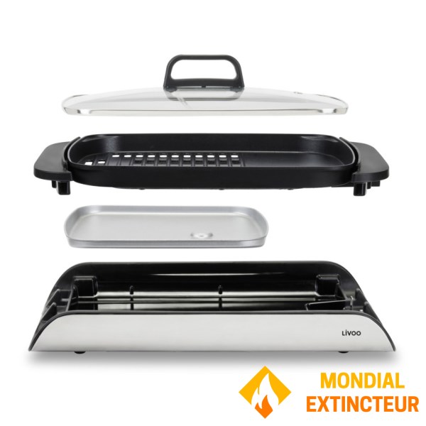 Livoo - Plancha Grill avec couvercle