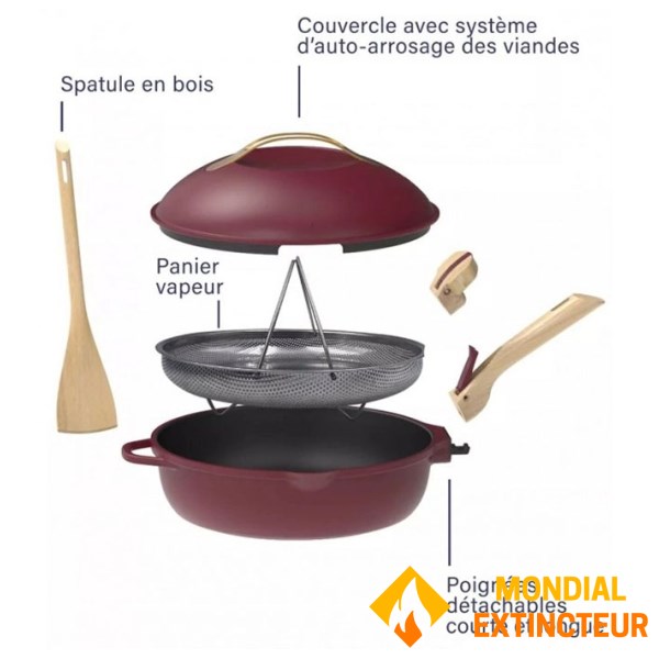 Cookut - Poêle multifonctions La Fabuleuse - 28 cm rubis