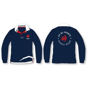 FFR - Polo adulte ML XV de France Rugby marine - S