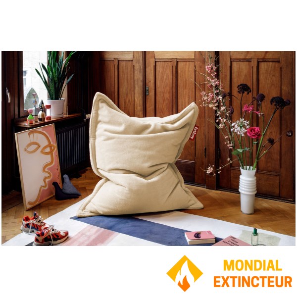 Fatboy - Pouf d’intérieur The Original Slim Teddy - crème