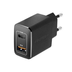 Akashi - Prise secteur Double USB noir