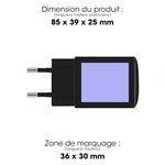 Akashi - Prise secteur Double USB noir