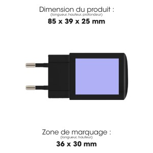 Akashi - Prise secteur Double USB noir