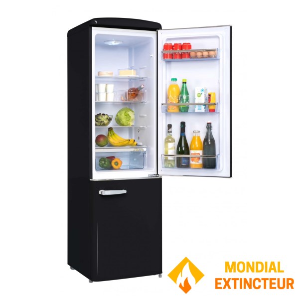 Frigelux - Réfrigérateur combiné Retro Vintage noir 244 L