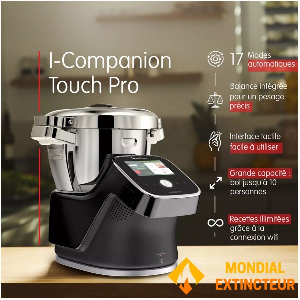 Moulinex - Robot  multifonction Companion Touch Pro XL - noir