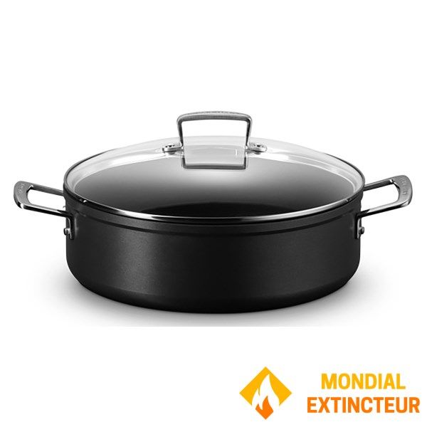 Le Creuset - Rondeau  Les Forgées avec couvercle 28 cm Noir