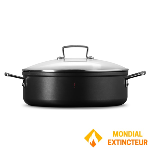 Le Creuset - Rondeau  Les Forgées avec couvercle 28 cm Noir